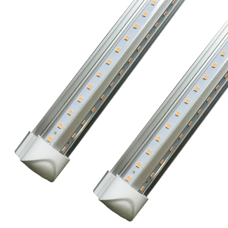 8ft led V-Vormige 4ft 5ft 6ft Koeler Deur Buizen Geïntegreerde Dubbele Kanten SMD2835 Fluorescentielampen 3000K 4000K 5000K 6000K