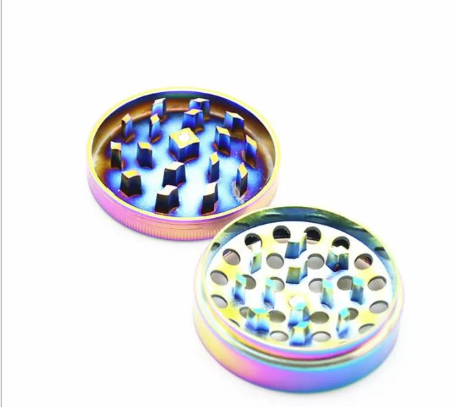 The New Bright Blue Four Layer of Zinc Alloy Concave & Plate Side Window Tobacco Grinder