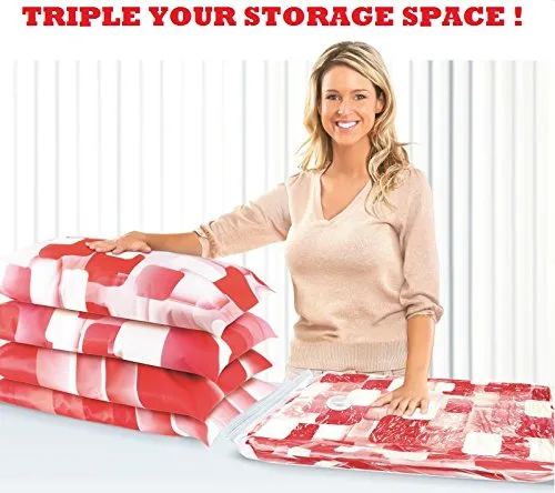 Vacuum Space Saver Storage bags with Vacuum hand pum Jumbo size, excellent for long term storage or saving extra space while traveling