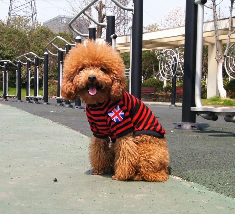 Husdjur levererar hund kläder brittisk flagga husdjur väst vår och sommar modeller generellt avslappnad husdjur t-shirt kläder väst stilig band