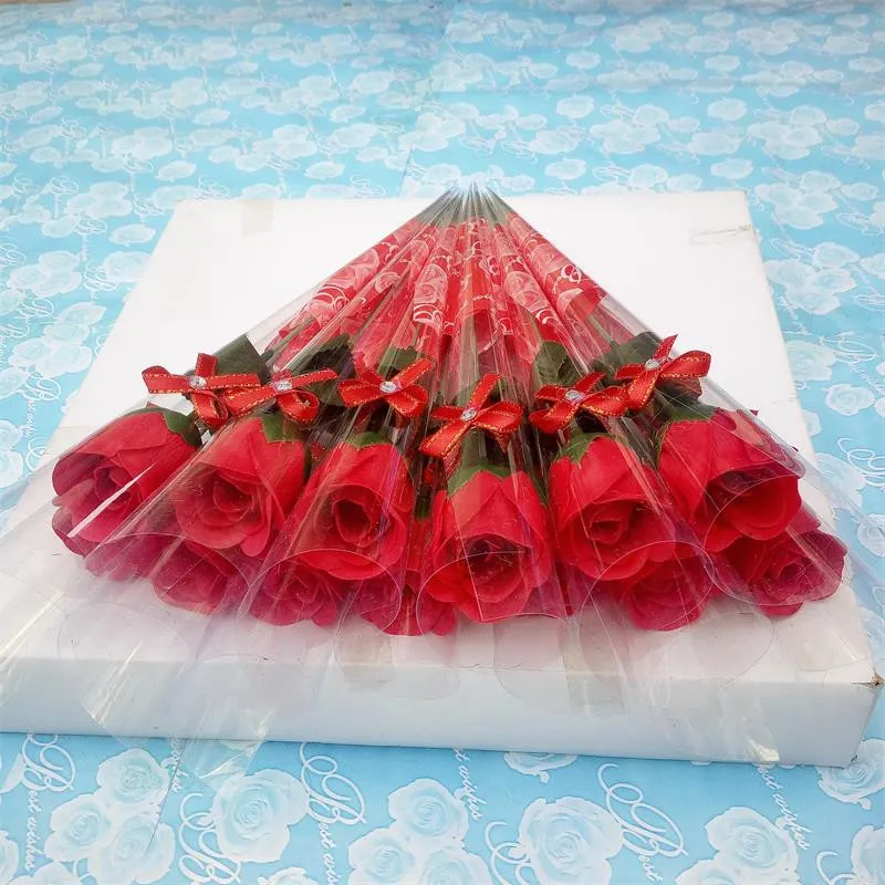 الجملة محاكاة واحدة الورود الصابون زهرة الصابون الإبداعية زهرة العملية هدية عيد الحب روز الصابون
