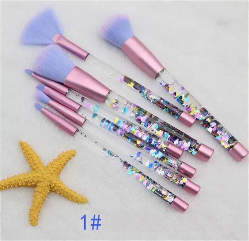 7 unid Glitter Crystal Makeup Brush Set Diamond Pro Highlighter Brushes Corrector Make Up Brush Regalo DHL envío gratis