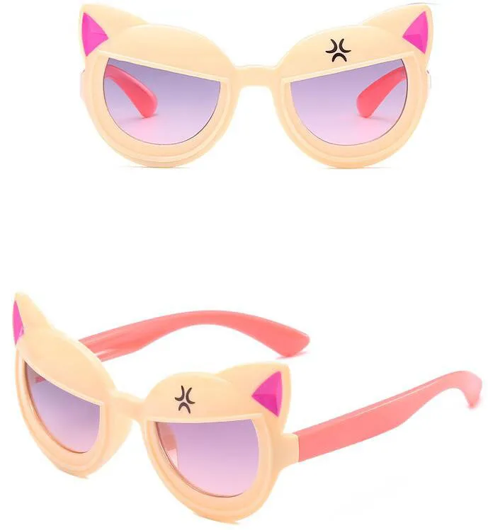 Nouvelles lunettes de soleil animaux mignons, oreilles décorées, miroirs cool pour enfants, filles et garçons, lunettes de soleil universelles, pare-soleil, vente en gros