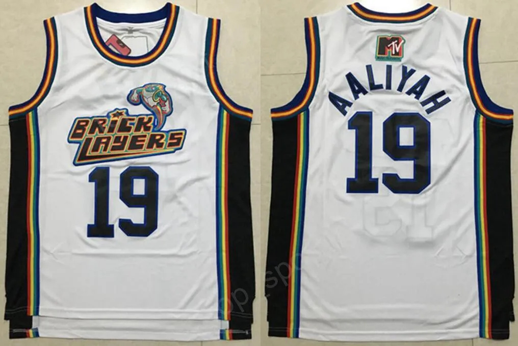 1996 MTV Rock N Jock 19 Aaliyah Bricklayers Jerseys Cheap White Team