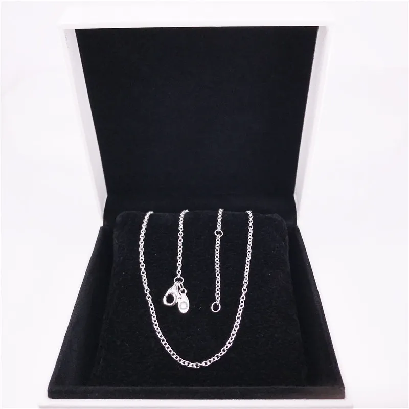 Ogólnopolski naszyjnik Silver Naszyjnik Autentyczne 925 Sterling Silver DIY Fine Jewelry Neclklace 590515-90 / 590515-4