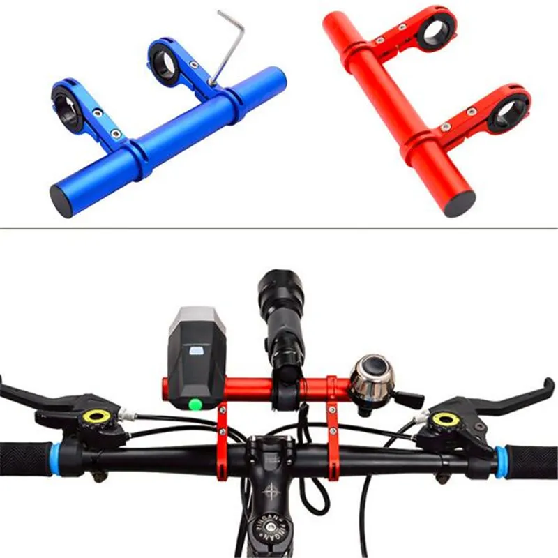 10pcs Bicycle Handlebar Extended Bracket Bike Headlight Mount Bar Computer Holder Lantern Lamp Support Rack Alloy Fiber Stand