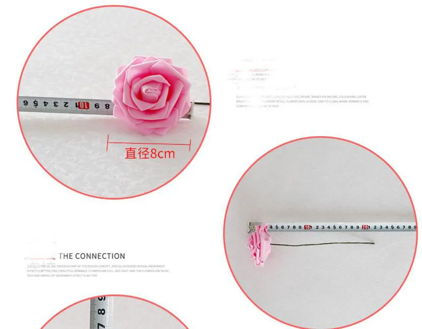 8cm Pretty Charming Artificial Pe Foam Rose Blommor Brudbukett Hem Bröllopsinredning Scrapbooking DIY Supplies GA95