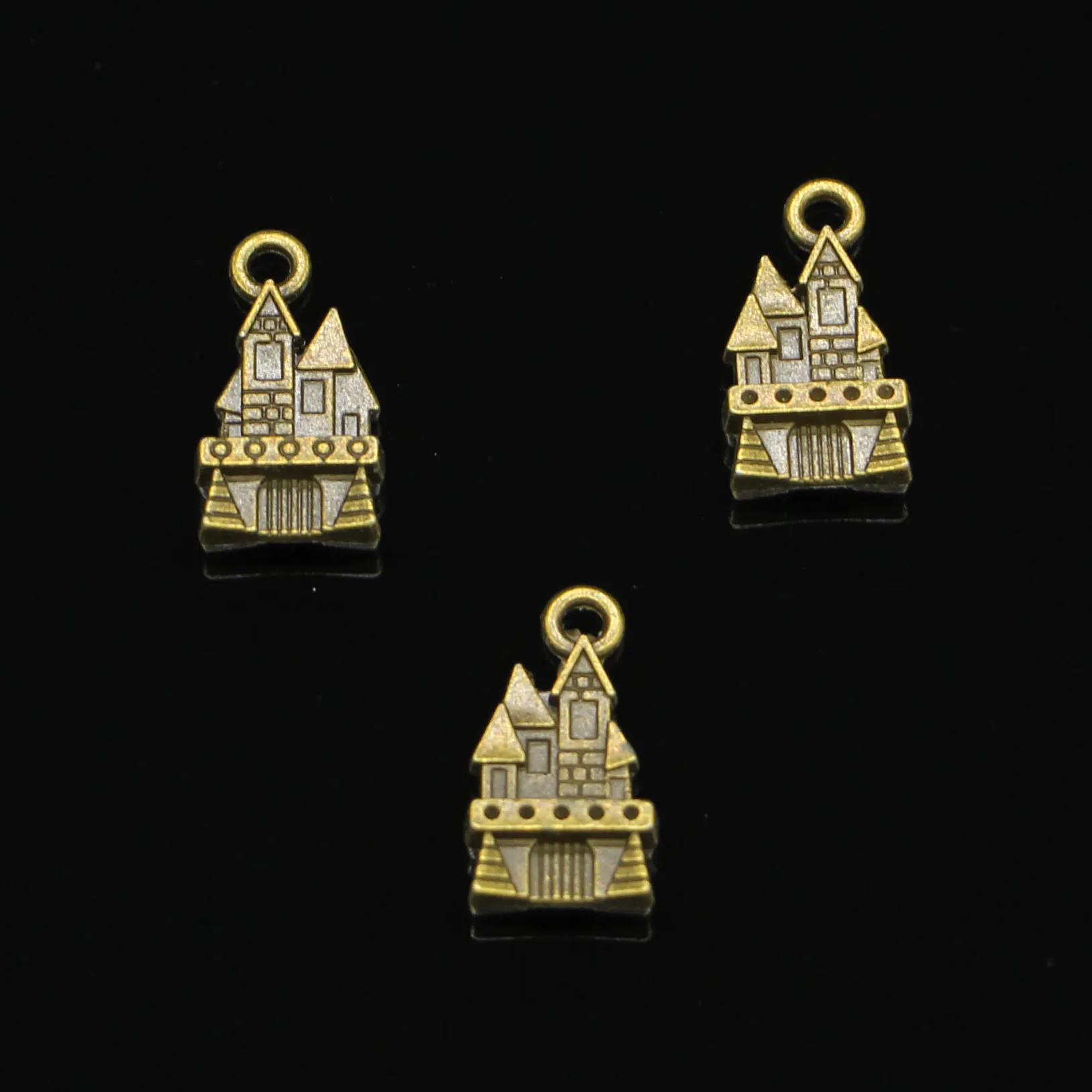 52pcs Zinc Alloy Charms Antique Bronze Plated castle house Charms for Jewelry Making DIY Handmade Pendants 21*11mm