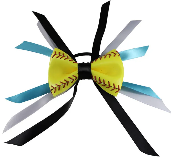 yellow softball baseball basketball flowers robbin bows hair hair clip jewelry gifts for mother girls