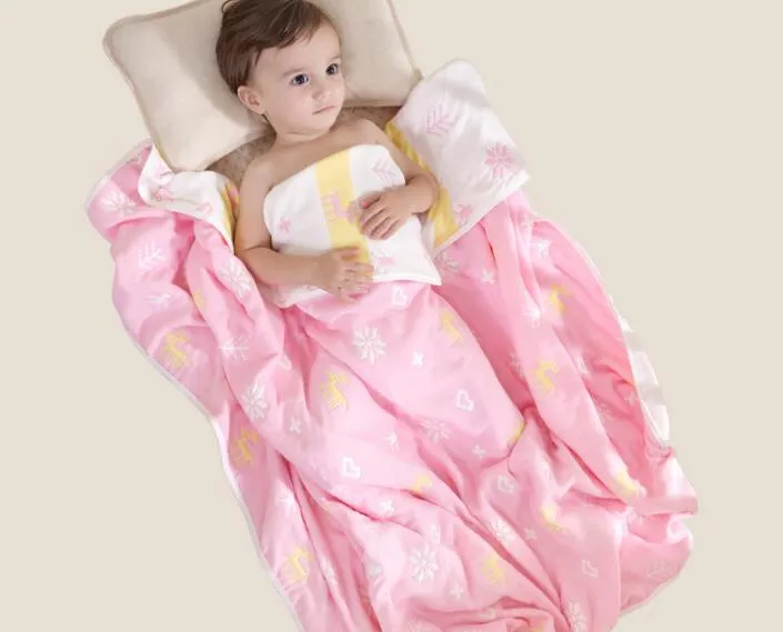 110 * 110cmの赤ちゃんキッド夏のキルトの毛布キルティングベッド100％コットンガーゼスキンウォームケアかわいいデザインバスタオル