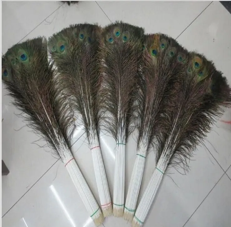 70 -80 cm純正天然孔雀の羽の優雅な装飾的なアクセサリー200個/ロット
