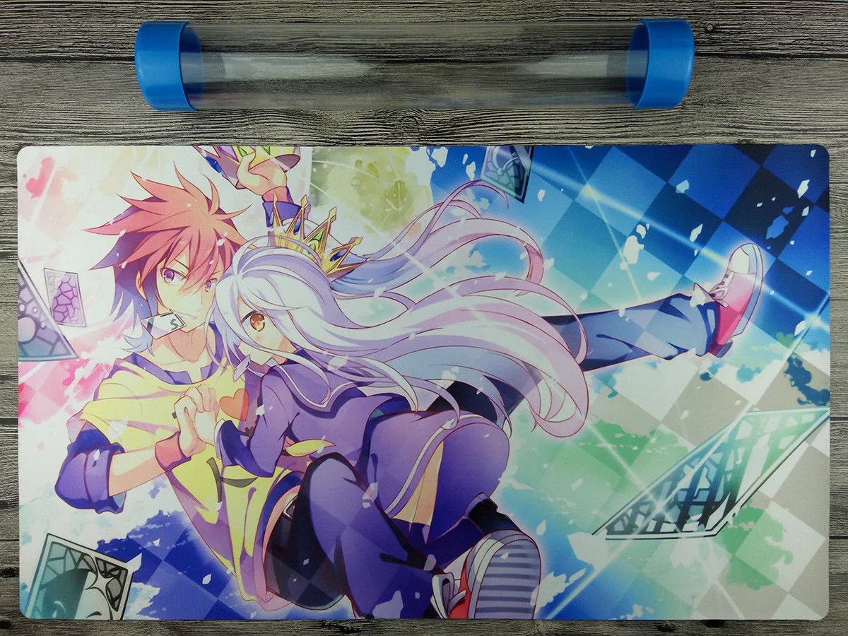 YuGiOh Custom Playmat Anime Girl NO GAME NO LIFE TCG Mat Tappetino per carte Tube di alta qualità gratuito Spedizione gratuita