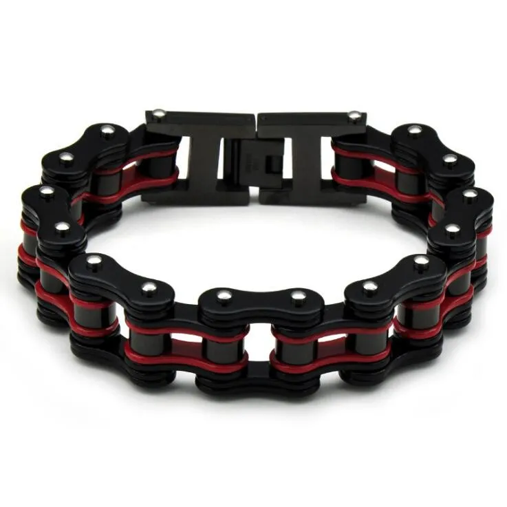 16mm tunga mens motorcykelcykelkedja armband multicolor hiphop punk rostfritt stål män kvinnor cykel länk armband bangl291g