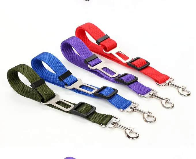 Adjustable Pet Cat Dog Car Safety Seat Belt Harness Vehicle Seatbelt Lead Leash for Dogs cat 5 Colors Seat Belts Clipdog car leashes