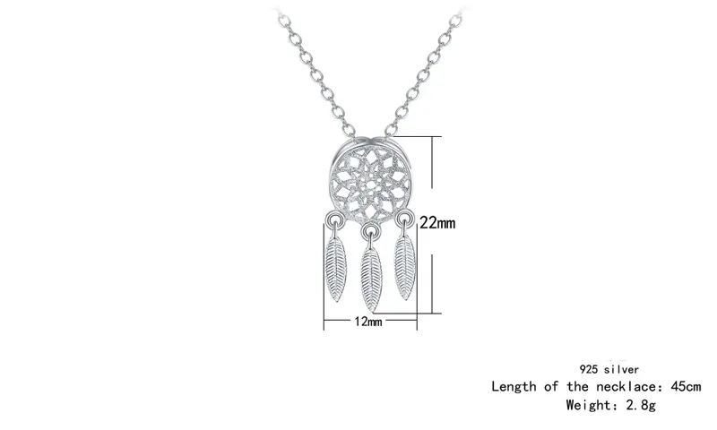 30% 925 bijoux en argent sterling ensembles coréen Dream Catchers plume pendentif collier boucles d'oreilles ensemble pour femmes dames bijoux de mode