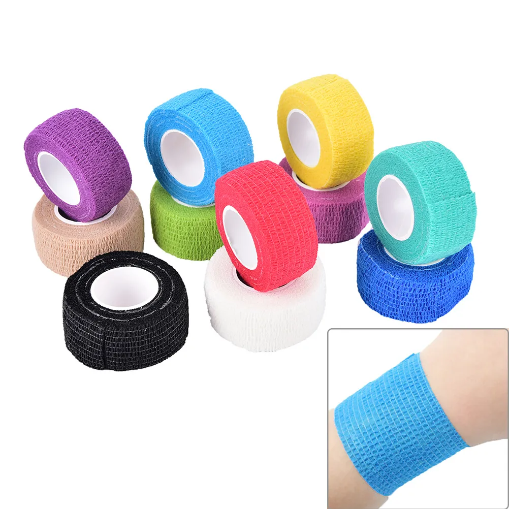 1 Roll Färgglada självhäftande Ankle Finger Muskler Vård Elastisk Slöjband Sport Handledsstöd