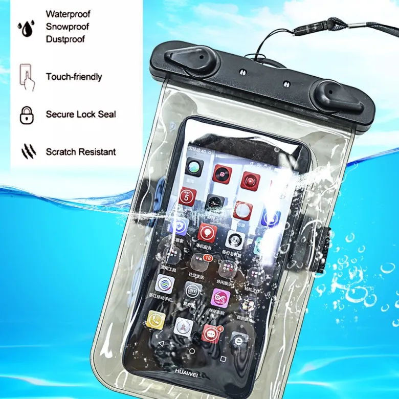 Universal taille 5.7 '' Étanche Mobile Téléphone Sac Cas Clair PVC Scellé Sous-Marine Cellulaire Téléphone Intelligent Poche Sèche Cas de Téléphone portable