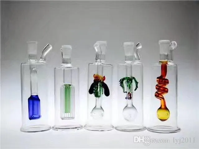 Plusieurs mini bouteilles en verre Bongs en verre en gros Brûleur à mazout Pipe à eau en verre Plates-formes pétrolières Fumer des plates-formes