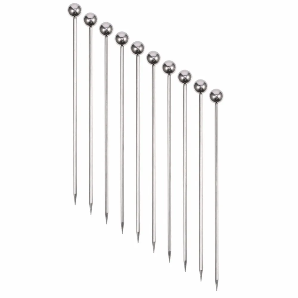 Cocktail Pick Stainless Steel Fruit Sticks Bar Tools Drink Stirring Sticks Martini Picks Party Wedding Accessory