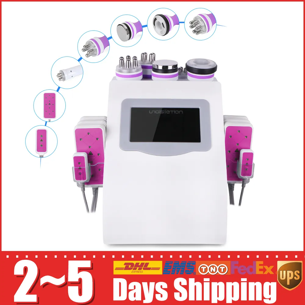 Model 40k ultrasone lichaam cavitatie 6 pads led laser afslanken machine vacuüm rf huidverzorging salon spa apparatuur