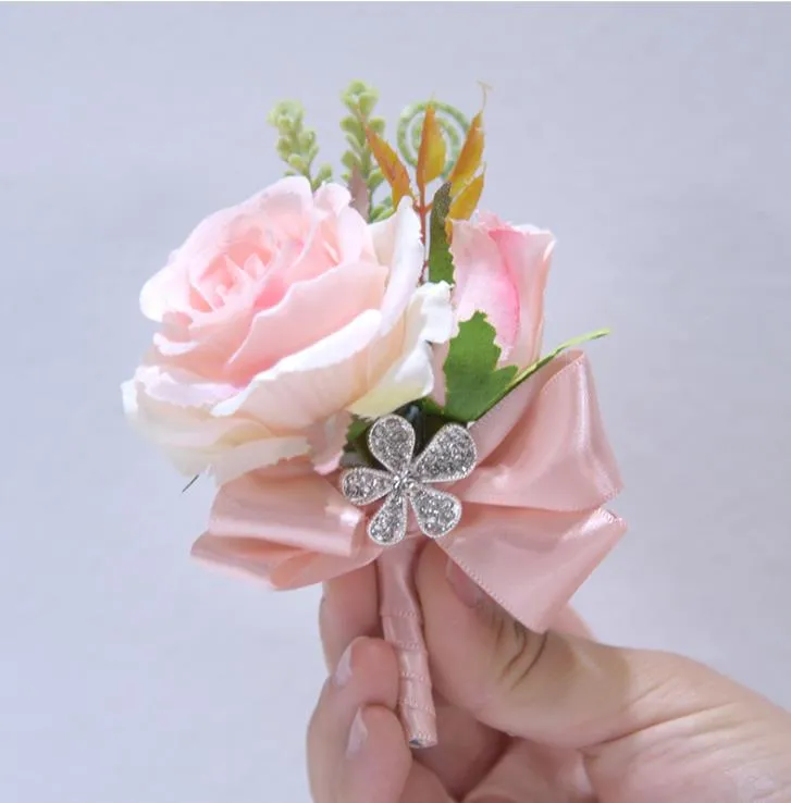 Coreano fiore artificiale spilla da polso fiore versione coreana della sposa sposa damigella d'onore spilla da polso fiore