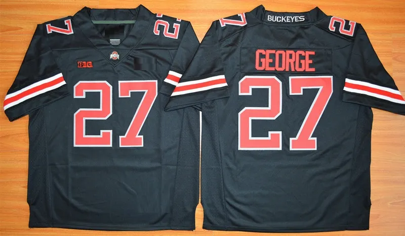 Vintage NCAA Ohio State Buckeyes College Football Jerseys Mens 27 Eddie George 45 Archie Griffin Stitched Shirts O Legends of Scarlet Gray Patch S-XXXL