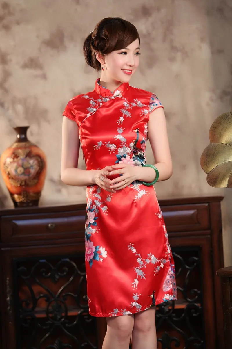 qipao dress short Mini Cheongsam, Modern dress, Chinese dress, Qipao XXL / Green a black Cheongsam Chinese cheongsam satin dress with