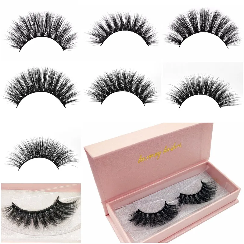 Hot 7 Styles Mink Washes 3D Mink Eyelashes Natural Long False Eye Washes Eye Make Make HandMade Curly Eyelash Extension Cosmetic Tool