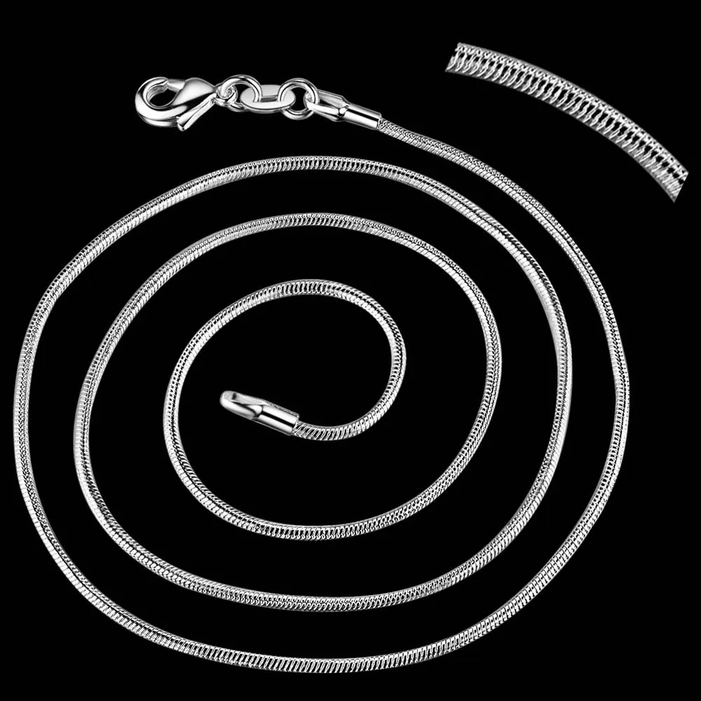 Collana a catena del serpente placcata 1MM dell'argento sterlina all'ingrosso di DHgate 925 16-24 pollici che spedice liberamente