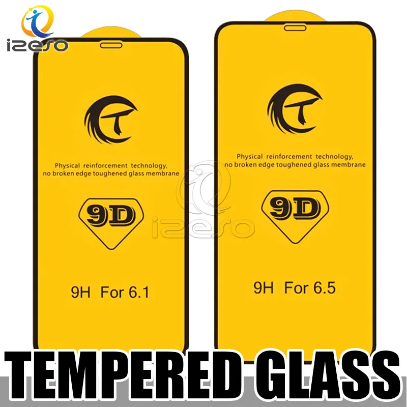 För iPhone 14 13 12 Pro Max 11 XR X 8 7 Plus 9D Screen Protector Film Full Lim Hempered Glass With Retail Package Izeso