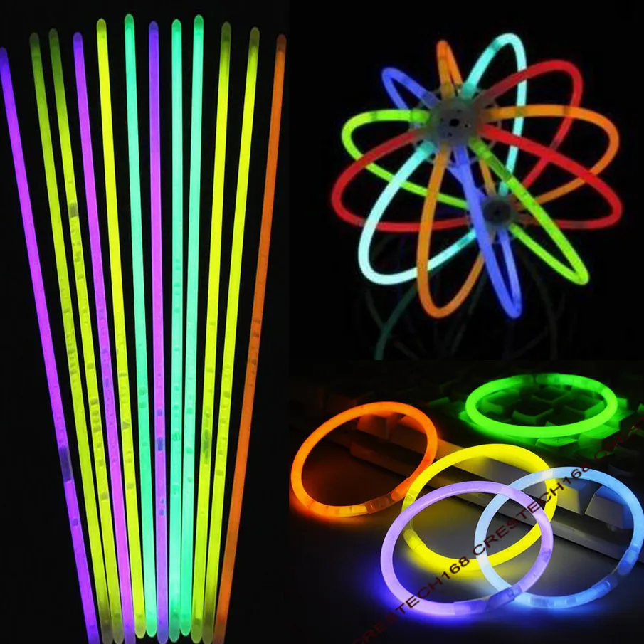 Multi Colored Neon Glow Stick Bracelet Necklace Novelty Party Light
