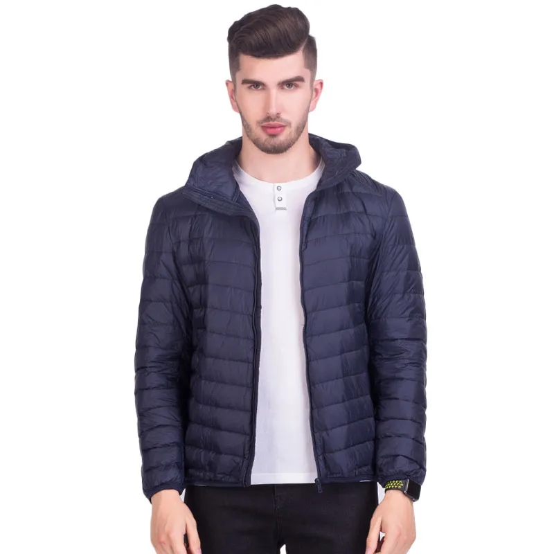 Ultra Thin Light White Duck Down Jacket Men Fall 2018 Winter Basic Hooded Feather Down Jas Homme Male Parkas Gewatteerde Jas