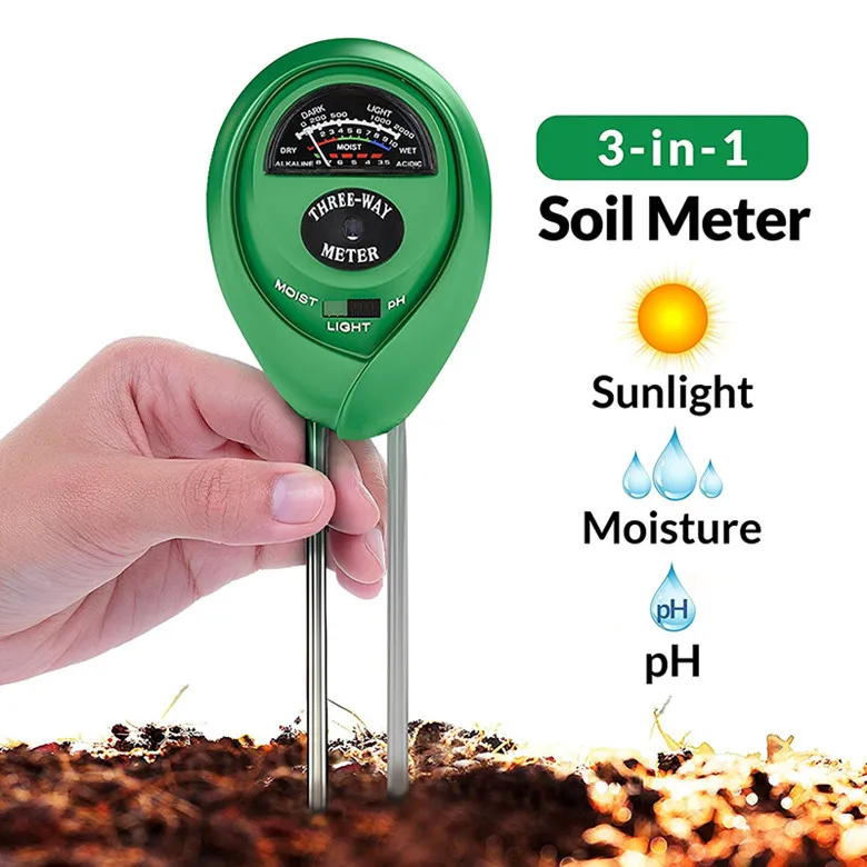 3 in 1 Soil Water Moisture Light PH Meter Tester Digital Analyzer Test Detector for Garden Plant Flower Hydroponic Garden Tools