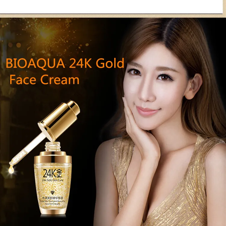 2018 new BIOAQUA 24K Gold Face Cream Moisturizing 24 K Gold Day Cream Hydrating 24K Gold Essence Serum For Women Face Skin Care