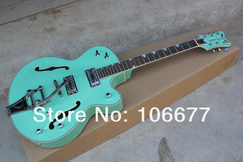 Falcon 6120 JAZZ Semi Hollow with Tremolo Green Electric Guitar