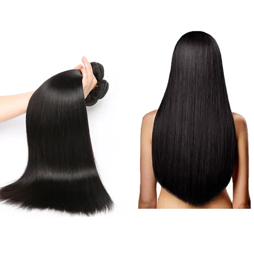 9A 100% Human Hair Malaysian Peruvian Brazilian Straight Non-Remy Extension Natural Color Can Buy 3 or 4 Bundles