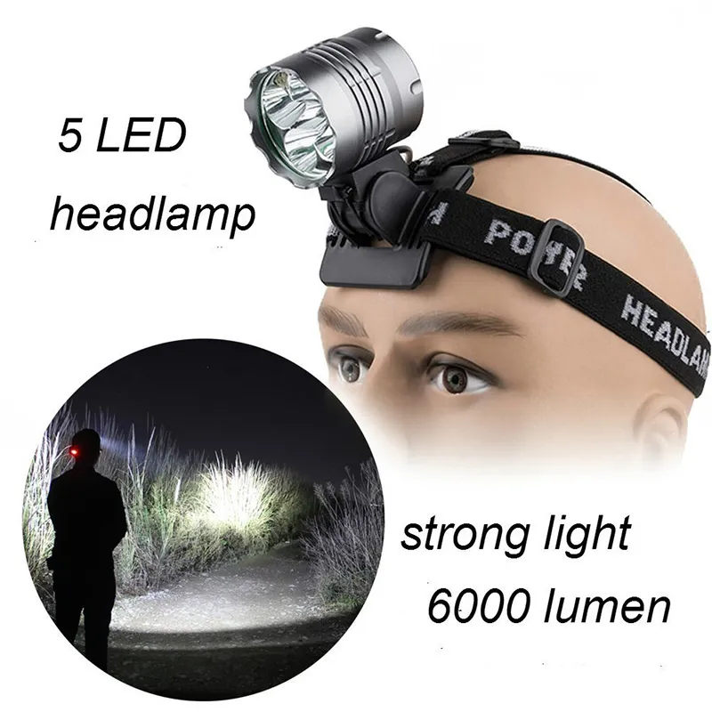 5 x T6 5T6 6000 Lumens 2 en 1 LED 3 Modes vélo lumière vélo avant lampe phare + 8.4 V batterie + chargeur 7097830