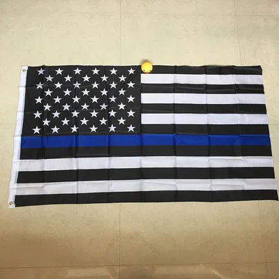 Бесплатная доставка Американский флаг Blueline Police Flags 3*5 -футовой тонкий синий красный флаг с Vrass Grommets USA