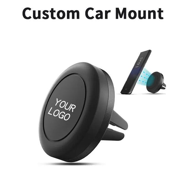 Universal Car Mount Logo Impressão One Step Montagem Reforçado Magent Magnetic Air Vent Mount Suporte Do Telefone para o iphone