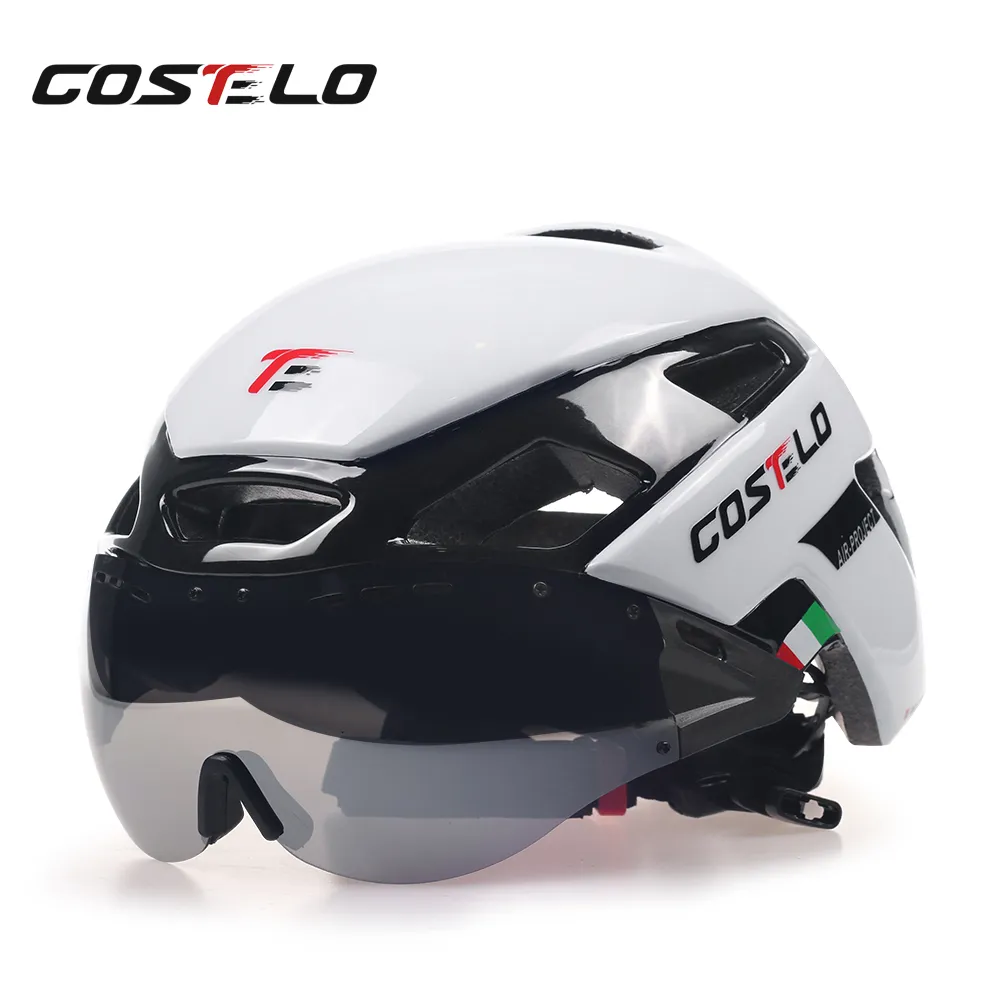 2018 CosteloサイクリングライトヘルメットMTBロードバイクヘルメット自転車ヘルメットスピードAILO RS Ciclismo Gogglesセーフティン男性女性230g C18110801