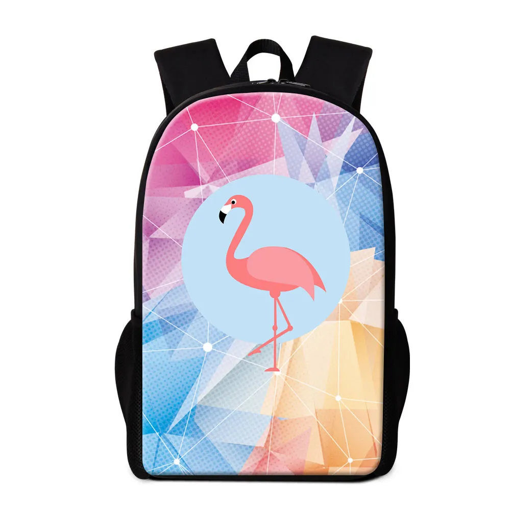 Diamond Pattern Flamingo School Backpack For Primary Student Custom Your Own Design Logo Name Schoolbags For Children Bookbag Bagpack Rugtas