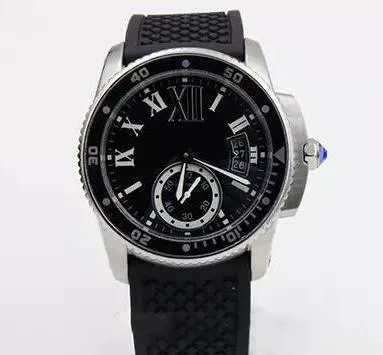 Automatische Herrenuhr 6 DIVER, schwarzes Gummiband, mechanisches Uhrwerk, sportliche Herrenarmbanduhr