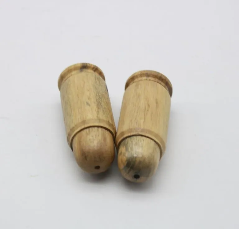 new product bullet shaped shape solid wood pipe can shrink easily portable cigarette smoking set.