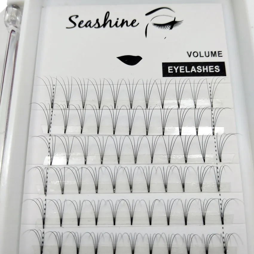 Seashine Beauty Premade Volume Lash Fans 4D Ventilateurs de volume à tige courte Extensions de cils permanents Cils de luxe faits à la main pour professionnels