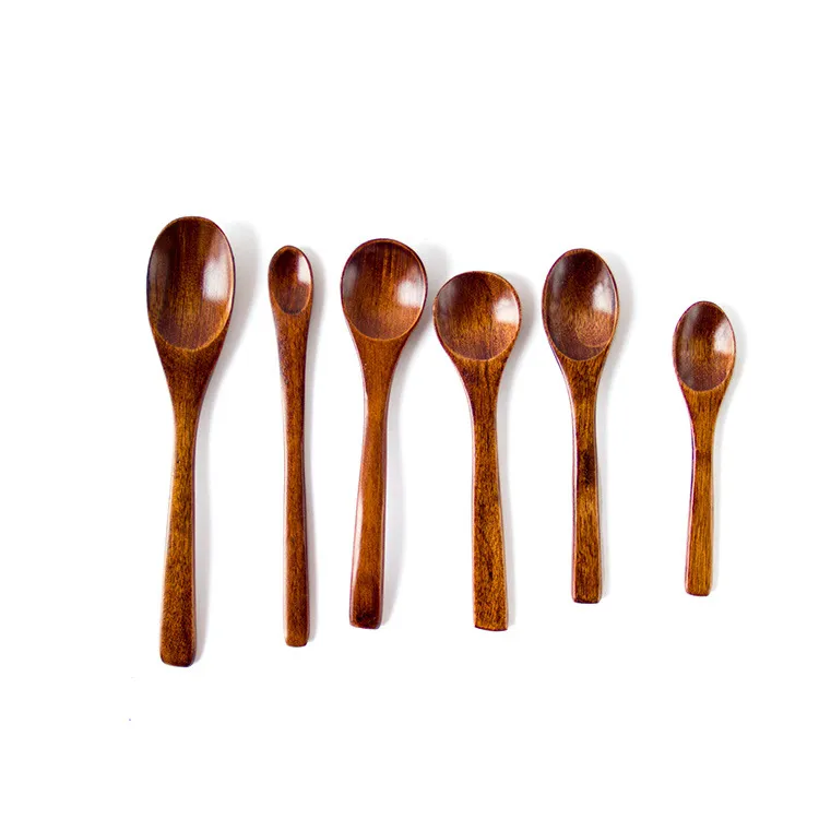 Eco Friendly Natural Wooden Spoon Coffee Stir Spoon Tea Soup Sugar Honey Dessert Appetizer Seasoning Bistro Small Spoon