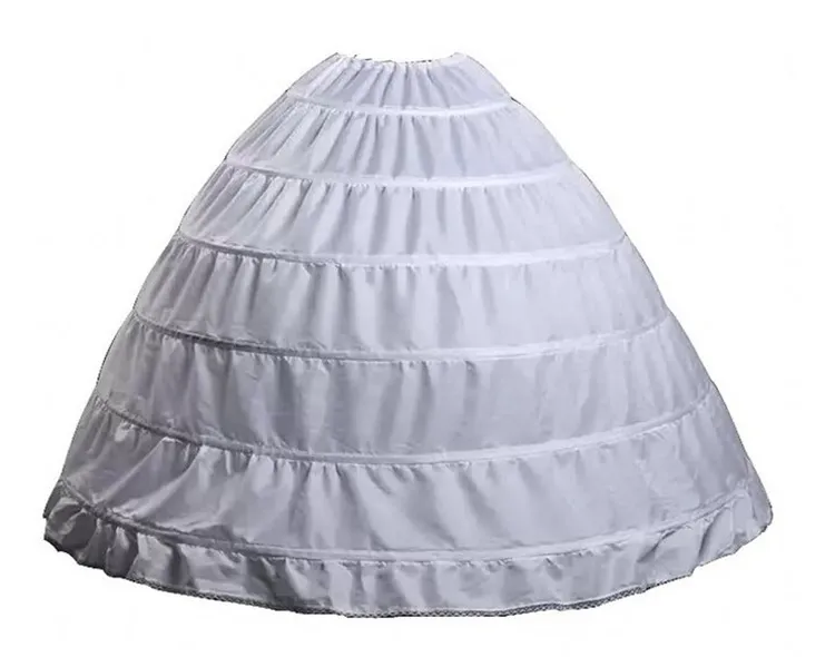 % 100 yeni toptan geniş 6 Hoops Petticoat Lüks Ball Roole Crrinoline Crinoline Anayasası Gelin Düğün Aksesuarları Jupon Mariage