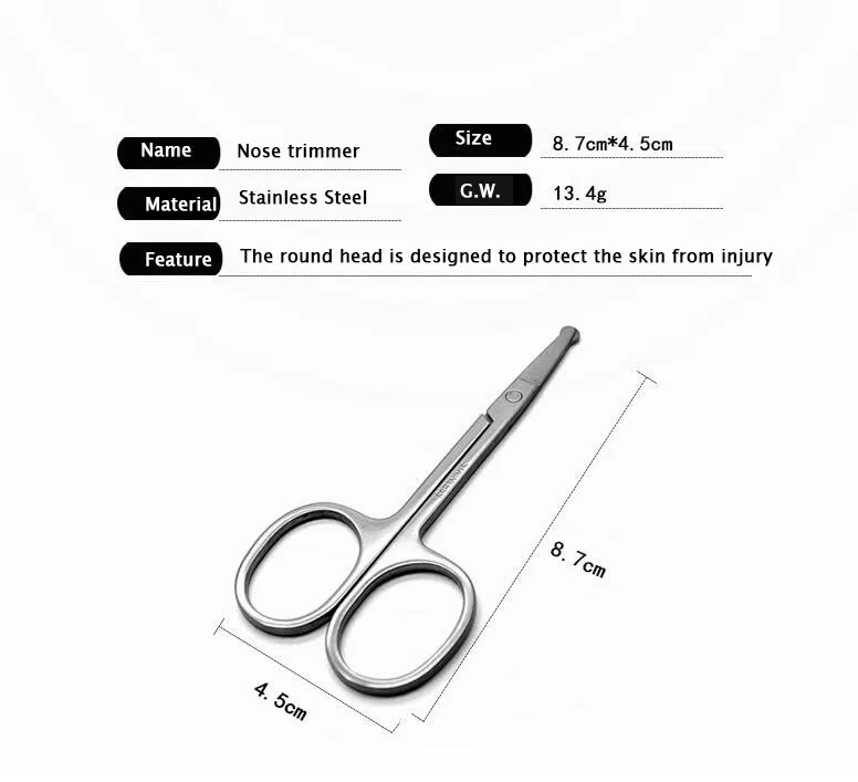 BABY SAFTEY SCISSORS. ROUND HEAD 3.5" PURE STAINLESS STEEL Nose Trimmer Hair Clipper