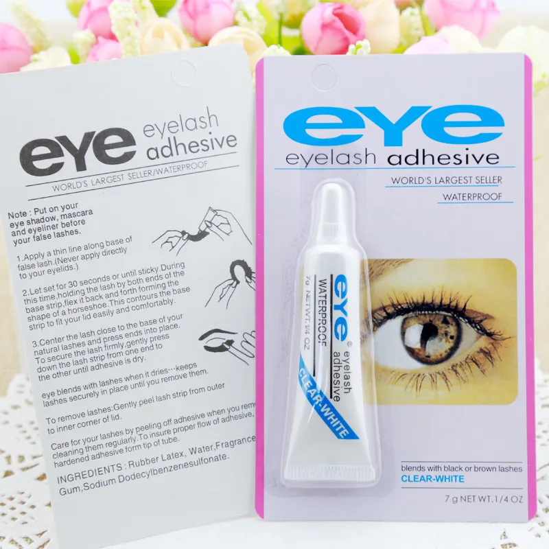 Eye Lash Glue Black White Makeup Eye Lash Adhesive Waterproof False Eyelashes Adhesives Glue White And Black Available 7g DHL Free