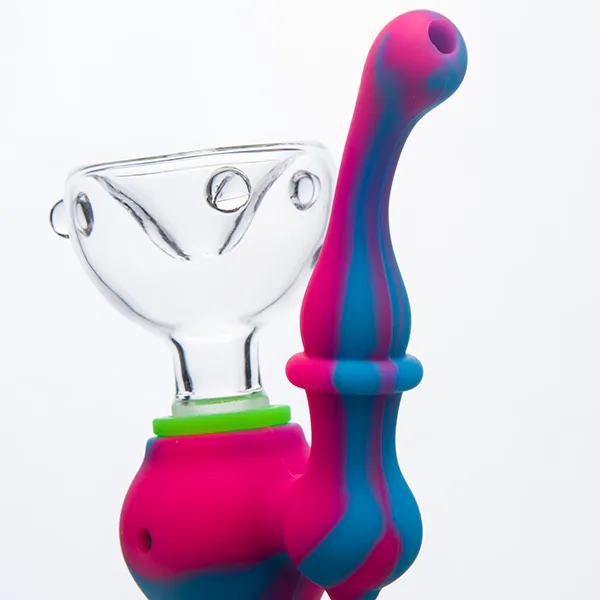DHL Силиконовый барботер со стеклянной чашей Силиконовый Downstem силиконовые курительная трубка трава водопровод Портативный ручной кальян табак сухие цвета
