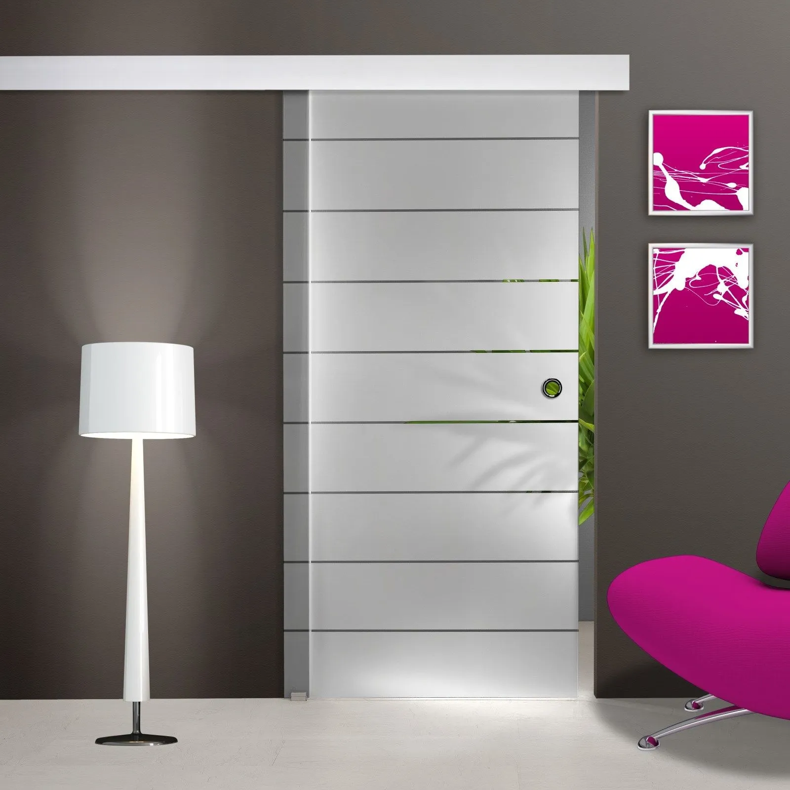 Sliding Glass Door Hardware Track Kit 6.6ft Aluminum Alloy Modern Glass